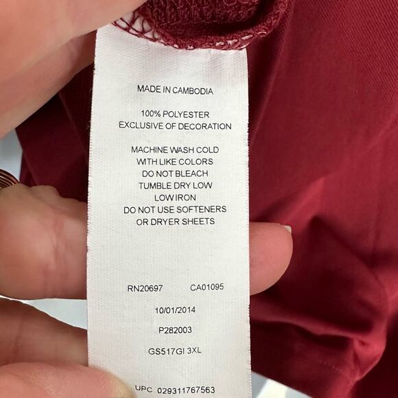 Dickies Polo Shirt Burgundy Size 3XL - Picture 4 of 6